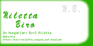 miletta biro business card
